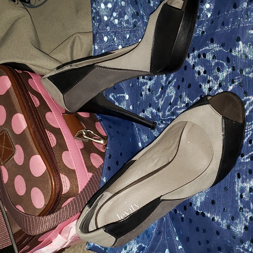 Colorblock Peep Toe Heels